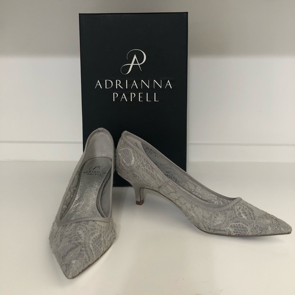 Adrianna Papell Shoes - Adrianna Papell Lace Silver Gray Pumps Size 7